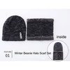 Gorro invierno hombre Gorro y Bufanda para Hombre (Negro)