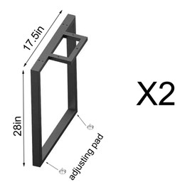 28"Height 17.5"Wide, Furniture Legs Rustic Decory Square Tube Table Legs,Heavy Duty Metal Desk Legs,Dining Table Legs,Industrial Modern, DIY Iron Bench Legs