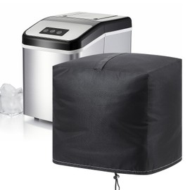 Breling Ice Maker Cover Bag Universal Waterproof Portable 600d Oxford Fabric Dustproof Shield for Countertop Appliances Machine, Home, Kitchen, Frige and Office(Black,Typical)