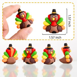 ARCHCRTC 25 Pcs Mini Thanksgiving Turkey Figurines Tiny Turkey Figures Miniarue Animals Figurines Little Autumn Fall Ornaments to Hide and Seek for Thanksgiving Party Decorations (25)