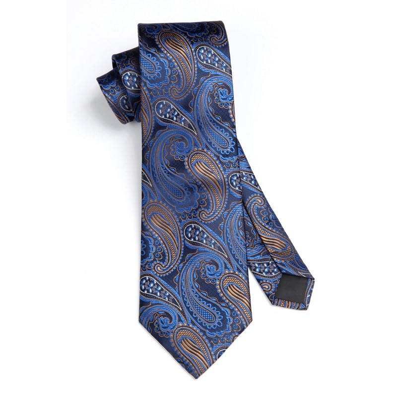Hisdern Men's Tie Floral Paisley Wedding Business Tie Handkerchief &
