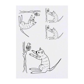 Azeeda 4 x 'Katze und Vogel' Temporäre Tattoos - Wasserfest, Hautfreundlich & Ungiftig · Transfers in Verschiedenen Größen (TO00062664)