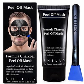SHILS Men's Charcoal Mask 1 Bottle (1.69 lbs. Ounces) and Brush Set / SHILS 남성용 숯 마스크 1병(1.69파운드 온스) 및 브러시 세트