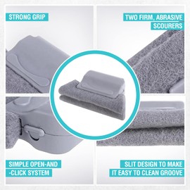 Groove-It: 2 Pack Window and Groove Cleaning Scourer Pad with Soft Ergonomic Grip - Perfect for Window, Door Track, Tile Line, Shutter, Car Vent, Fridge, Washing Machine and Dryer Seal Cleaning