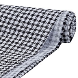 FINGERINSPIRE 1.09 Yards Black White Tartan Cotton Fabric 61 inch Wide Tartan Sewing Fabric Checkered Plaid Fabric Rectangle Cotton Fabric with Tartan Pattern Clothes Craft Fabric by The Yard
