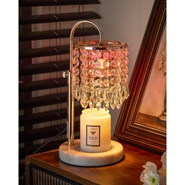 LUBITA Candle Warmer Lamp with Timer Dimmer and 3 Bulbs, Lamp Candle Warmer with Marble Base,Wax Melt Warmer for Jar Candles, Birthday Gifts for Women Mom, House Warming Gifts New Home Decor