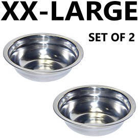 Unbranded Set of 2 Dog Cat Pet Bowl Dish Metal STAINLESS STEEL New L XL XXL M S XS XXS - XX-LARGE