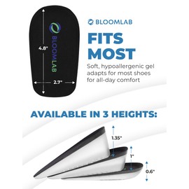 Orthopedic Heel Lift Inserts - 2 Pack, Plantar Fasciitis Relief, Height Increase Insole for Leg Length Discrepancies, Heel Spurs, Cups/Pads for Women/Men, Size L 0,6", Package May Vary