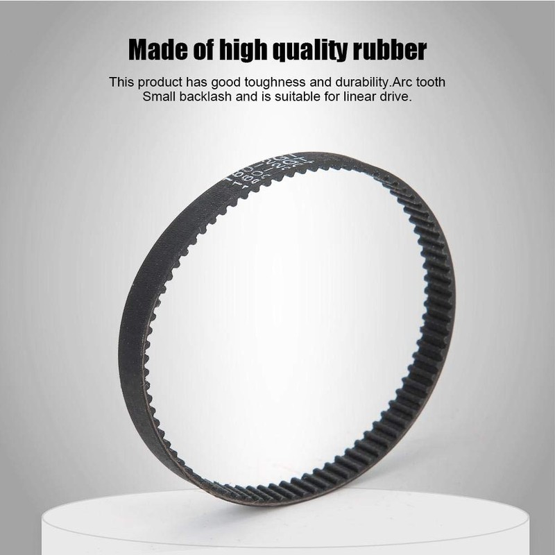 5 Pieces/Pack Timing Belt, GT2-6 mm Rubber Black Synchronous Closed
