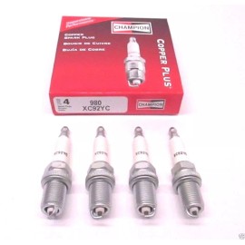 Champion Copper Plus 980 Spark Plug Set 4 Pack Genuine Auto Parts Replacement