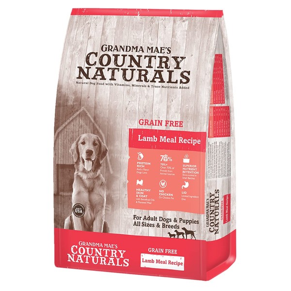 Grandma Mae's Country Naturals Grain Free Dry Dog Food 12 LB Lamb Recipe