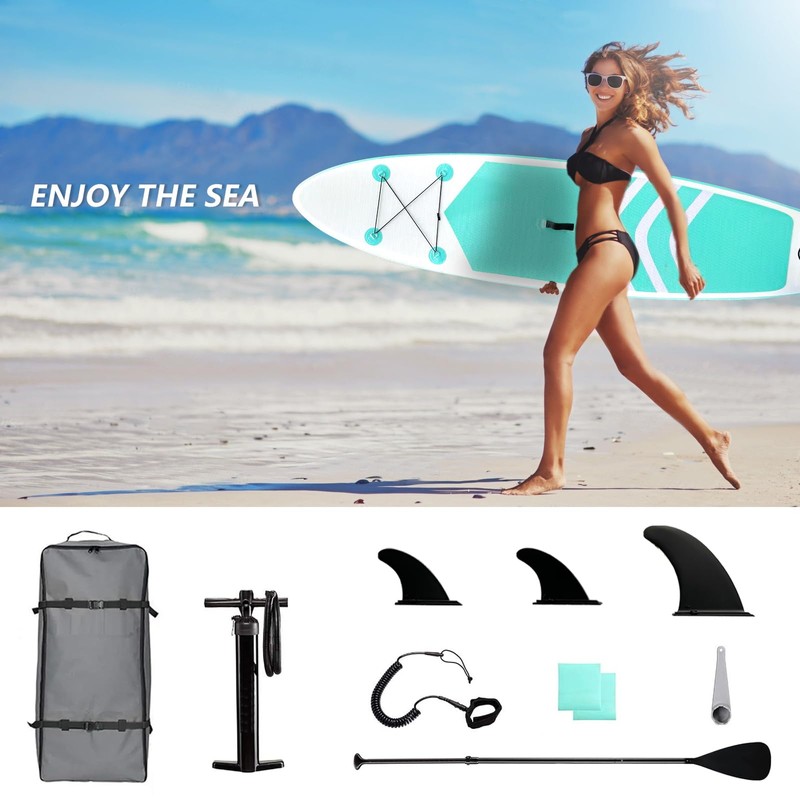 Hmtaolife Inflatable Stand Up Paddle Board, Inflatable SUP with Paddle