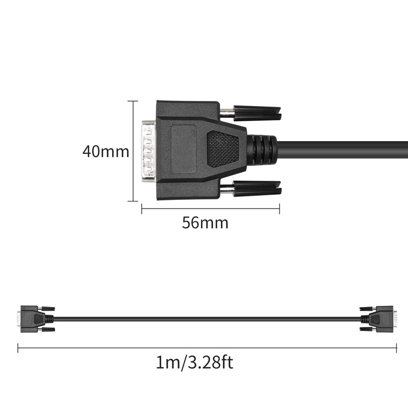 RIIEYOCA 1m Serial Cable DB15 Male to Female 15 Pin