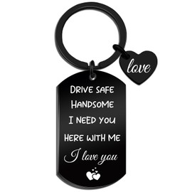 Cxulquvs Drive Safe Keychain for Him Unique Anniversary Birthday Gifts for Boyfriend Husband I Need You Here With Me Keychain for Him Valentines Day Gifts for Him