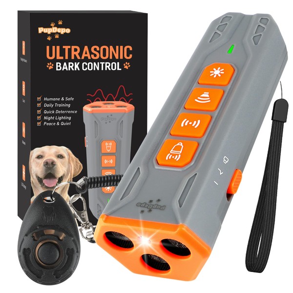 PupDepo Anti Barking Device for Dogs with Training Clicker Ultrasonic