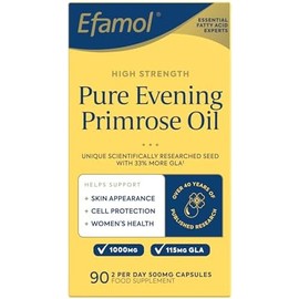 Efamol Evening Primrose Oil Capsules 500mg | High Strength Pure Evening Primrose Oil | Vitamin E | Menopause Vitamins | Helps Support Smooth Skin | 90 Capsules