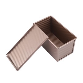 KVMORZE Carbon Steel Loaf Pan with Lid, Nonstick Bread Pan with 1 lb Dough Capacity, Rose Gold, 8.3x4.7x4.5in