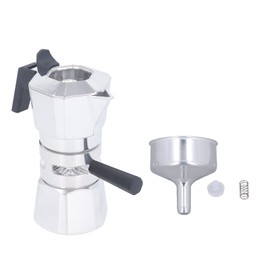 120ml 2 Cups Double Valve Moka Pot Aluminum Alloy Moka Pot Coffee Maker for Home Cafe Natural Color
