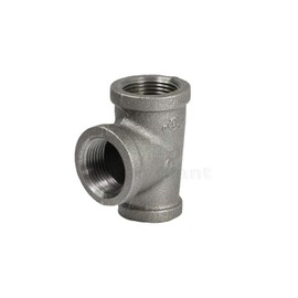 Supply Giant CNSU300I 1" x 3/4" x one inch Black Malleable Reducing Tee with Female Threaded Fitting