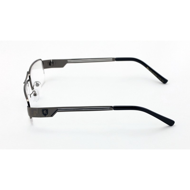 V.W.E. Khan Metal Rectangular Semi-Rimless Rectangle Reading Glasses Reader (Gunmetal,