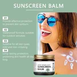 SPF50 Sunscreen Balm - Natural Tallow Sun Cream for Face & Body - UVA/UVB Protection - Lightweight Sun Balm for Outdoor & Beach - Moisturizing Sunblock