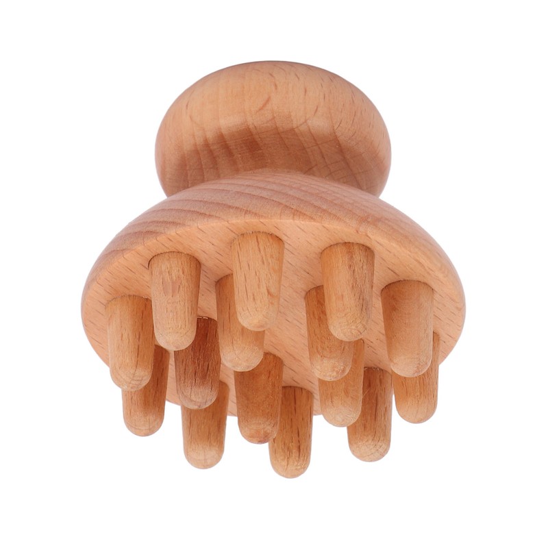 Wood Mushroom Massager Promote Circulation Clear Meridians Portable Manual Massage