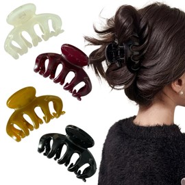 Uoocg Set of 4 Women's Medium Hair Clips 7 cm Hair Clips for Women Girls Medium Thick Thin Hair