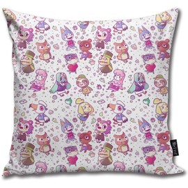 Sotyi-ltd Animal Crossing Pattern Home Decorative Throw Pillow Case Cushion Cover for Gift Home Couch Bed Car 18" x18"