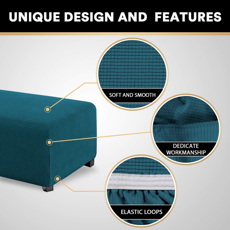 Stretch Ottoman Cover Ottoman Slipcovers Rectangle for Living Room Foot