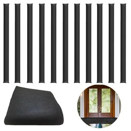 Water Barrier 5 ft x 6.5 inch Absorbent Flood Barriers Home Sandless Sand Bags for Flooding Reusable Water Absorber Water Absorbing Snake for Rain Hurricane Garage Basement Door, Black (12 Pack)