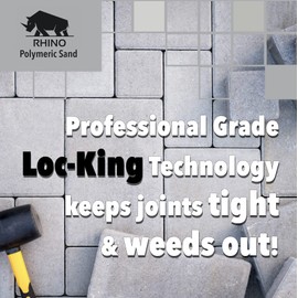 Rhino Power Bond Plus - Polymeric Sand for Pavers and Stone Joints up to a Maximum of 2 inches. (50 Pound Bag, Black Diamond)