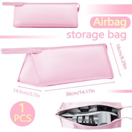 BangBoom PU Hair Dryer Travel Case, Waterproof Leather Blow Dryer Bag with Compartment & Loop, Portable Hair Tool Pouch for Storage Flex Curling Flat Iron Straightener (Pink)