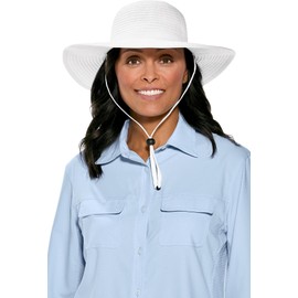 Coolibar UPF 50+ Women's Shelly Shapeable Travel Sun Hat - Sun Protective (One Size- White)