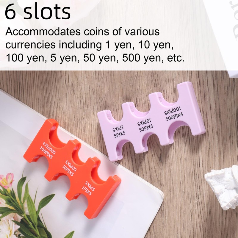 BOXOB 2pcs Japanese Yen Coin Holders, Plastic JPY Coin Dispenser