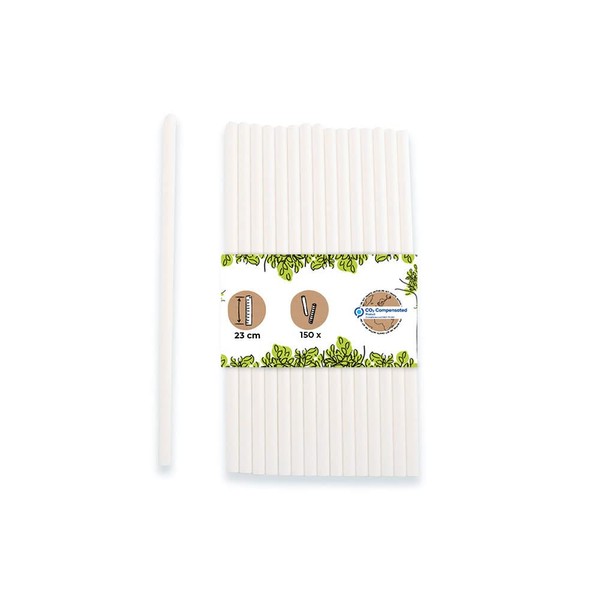 GREENBOX Jumbo Paper Drinking Straws, 23 cm Straw, 8 mm
