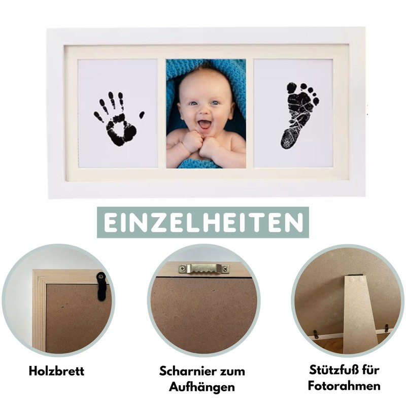 HuBorns - Baby Handprint and Footprint - Photo Frame for