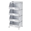 UFORU 4 Tier Rolling Storage Cart, Plastic Open Storage Basket