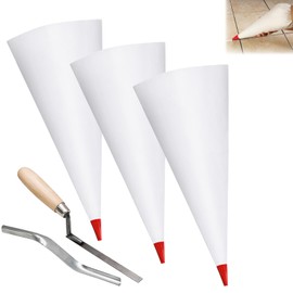 Biaungdo 3 Pack Tile Grout Masonry Mortar Bag & Brick Jointer & Tuck Pointers, Heavy Duty Piping Bags Grout Sealer Bag for Tile Installation(Red)