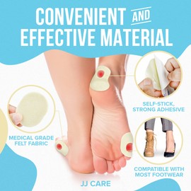 [Caja de 50] Cojines de callo, almohadillas ovaladas para pies, almohadillas de fieltro suave para aliviar el dolor y el cuidado de los pies, cojines autoadhesivos para pies callosos, protectores callos de grado médico