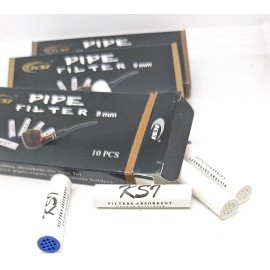KSI Smoking Absorbent 10 Count Box Carbon Ecologically Material 9mm Pipe Filters
