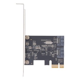 PCI E to SATA Adapter Card 2 Port 6Gbps PCIE3.1x1 to SATA3.2 Controller Card for Computer