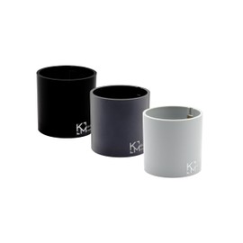 KalaMitica 6 cm Diameter Cylinder Magnetic Pots - Black/Grey (Set of 3)