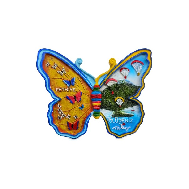 Ölüdeniz & Fethiye Turkey 3D Butterfly Fridge Magnet – Souvenir