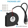 GDSTIME 5V USB Blower Fan 60mm, 60mm x 60mm x