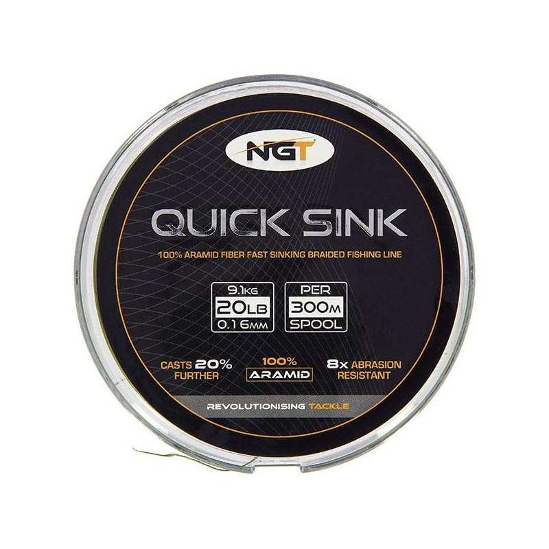 NGT Spool Of 'Quick Sink' Moss Braid - Green, 25