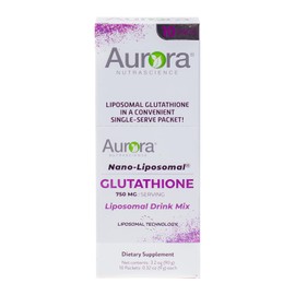 Aurora Nutrascience, Nano-Liposomal Glutathione Supplement, for Energy, Gut Health & Immune Support Drink Mix, 750 mg Per Serving, 10 Single Serve Packets