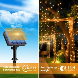 Peasur Peasur 6 Stcke Solar Lichterkette Aussen, 6x12M 120 LED Solarlichterkette Au?en Wetterfest, 8 Modi IP65 Wasserdicht Kupferdraht Lichterkette Outdoor fr Balkon Garten Party Hochzeit Deko, Warmwei?