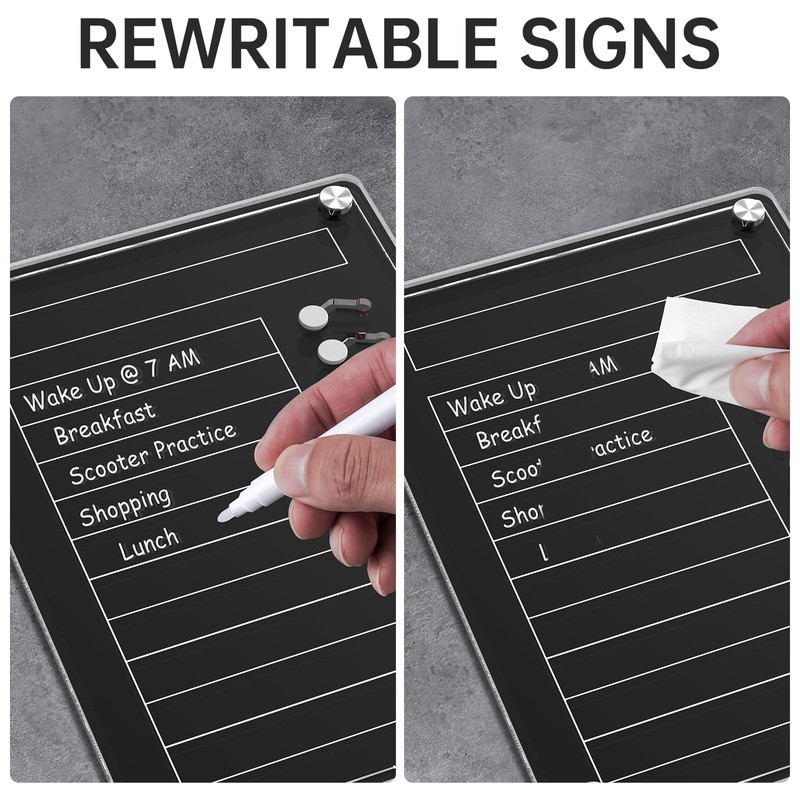 NiHome Magnetic Acrylic to Do List Planning Board with Sliders