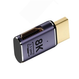 NFHK HDMI macho a HDMI 2.1 hembra, plano, horizontal, 90 grados, ángulo izquierdo, adaptador de extensión UHD compatible con 8K 60Hz HDTV
