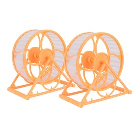 WOONEKY 2pcs Guinea Pig Toy Exercise Wheel Hamster Foraging Toy Pet Shop Decor Silent Running Wheel for Small Animals